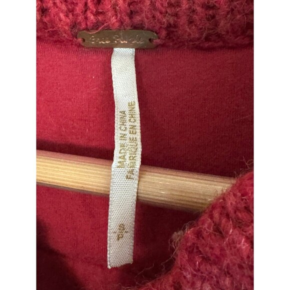 Free People Chunky Knit Sweater Vest Red Pink Blue Fair Isle Boho Small - Picture 3 of 9